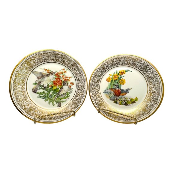 Lenox Other - Boehm Birds by LENOX Eastern Phoebe & Robin 1977 Plates Annual limited Edition